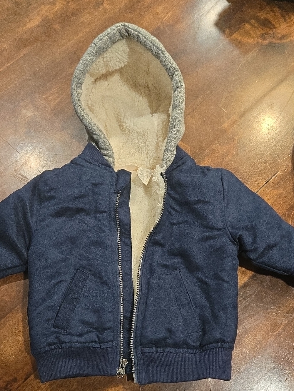 Cute Baby Hooded Faux Suede Bomber Jacket 0-3M